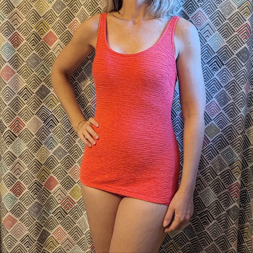 1980's does 1950's ONE PIECE SWIMSUIT pin up S